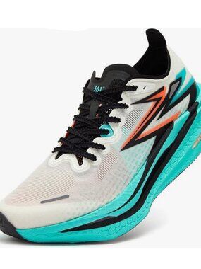 361 Degrees Flame 4 Carbon Running Shoes Men’s Size 9.5 –White/Light Green –NEW